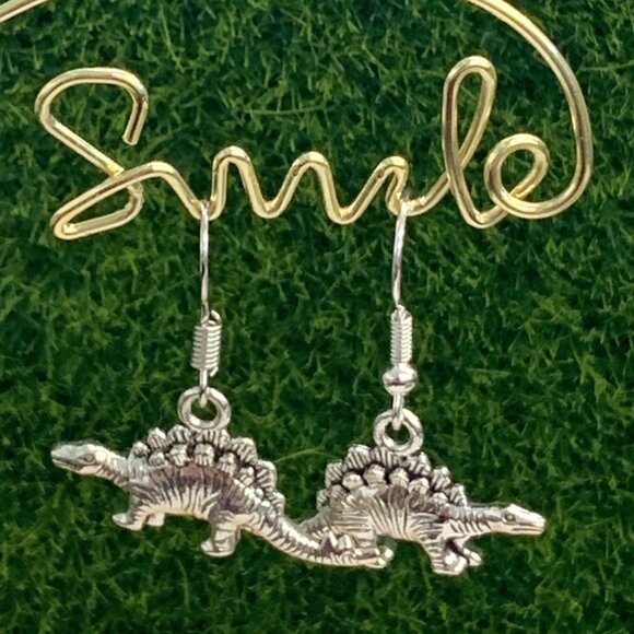 Dinosaur Earring, Dinosaur Lover, Dinosaur Jewelry, Gift Idea, - Picture 1 of 9